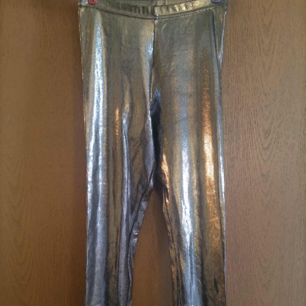 Silver Metallic Leggings Sz M